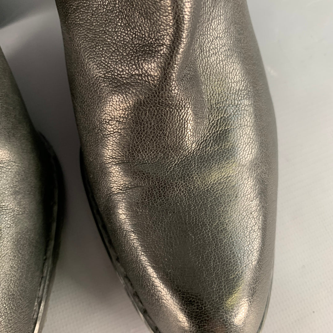 STUART WEITZMAN Size 7 Black Leather Studded Zip Belted Ankle Booties