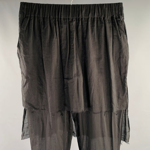 STUDIO B3 Taille S Noir Coton Taille Élastique Jupe-Pantalon Décontractée
