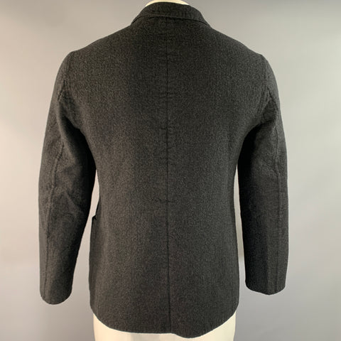 MICHAEL KORS Size 42 Grey Charcoal Textured Wool Notch Lapel Jacket