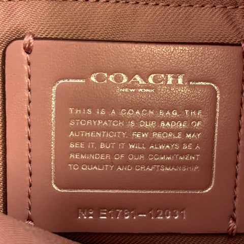 COACH Mercer Pink Rose Applique Leather Cross Body Handbag