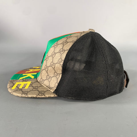 GUCCI Tan Black Monogram Polyester Blend Hats