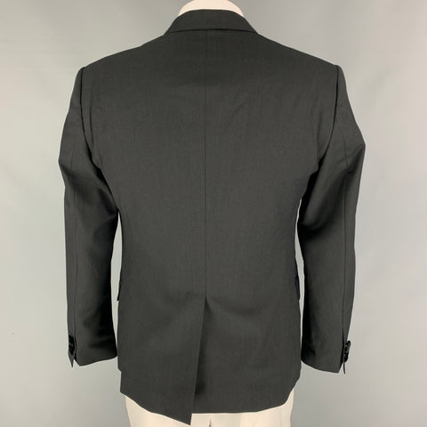 DOLCE & GABBANA Size 42 Grey Charcoal Wool Peak Lapel Sport Coat