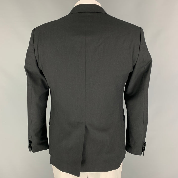 DOLCE & GABBANA Size 42 Grey Charcoal Wool Peak Lapel Sport Coat
