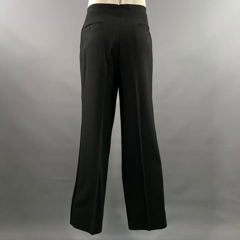 YVES SAINT LAURENT Chest Size 42 Black Solid Notch Lapel 36 31 Tuxedo