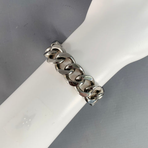 DOLCE & GABBANA Silver Tone Stainless Steel Chunky Chain Bracelet