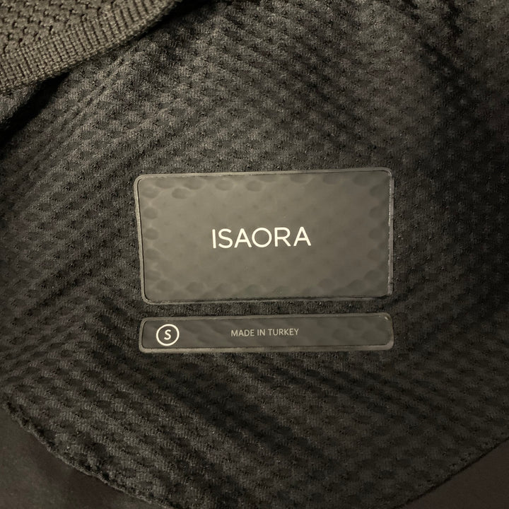 ISAORA Size S Black Navy Polyester Elastane Puffer Coat