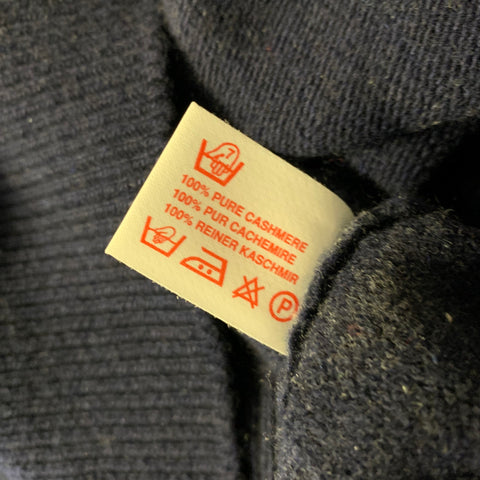 N.PEAL Size M Navy Knit Cashmere Crew Neck Sweater