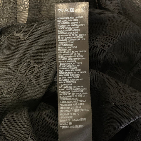 BALENCIAGA SS2022 Size M Black Monogram Poliammide blend Sheer Short Sleeve Shirt
