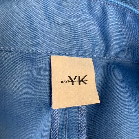 YUSUF KAYI Size L Blue Belted Kimono Shorts Suit
