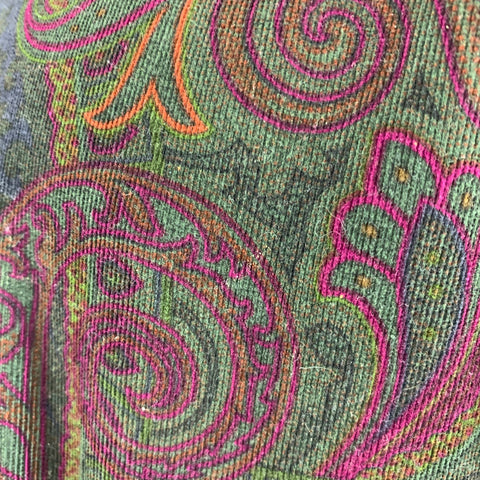 PHINEAS COLE Size L Olive Purple Paisley Cotton Button Up Long Sleeve Shirt
