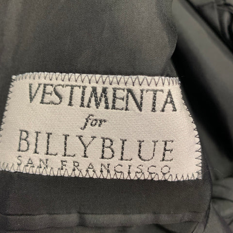 BILLY BLUE Size 42 Black Woven Virgin Wool Twill Single Breasted Sport Coat