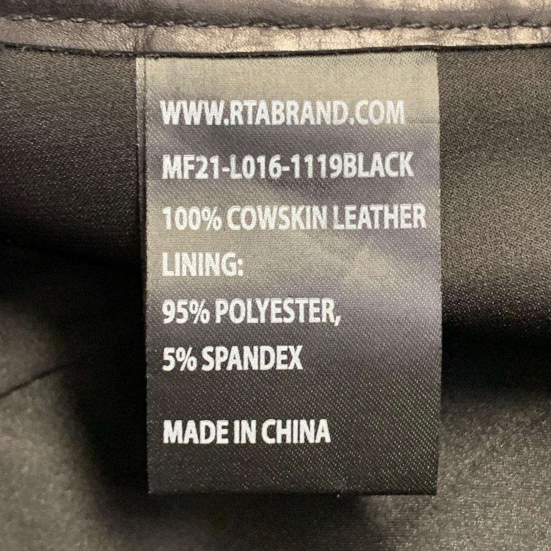 RtA Size 30 Black Leather Jean Cut Slim Tapered Casual Pants