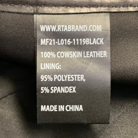 RtA Size 30 Black Leather Jean Cut Slim Tapered Casual Pants
