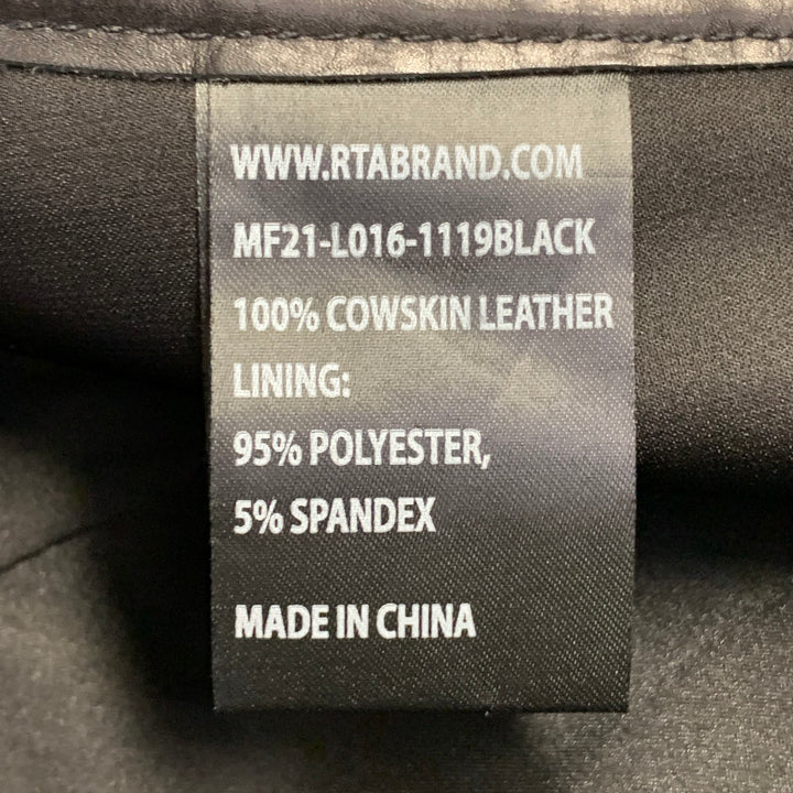 RtA Size 30 Black Leather Jean Cut Slim Tapered Casual Pants