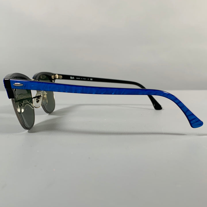 RAY-BAN -Clubmaster Classic- Blue Black Acetate Metal Sunglasses