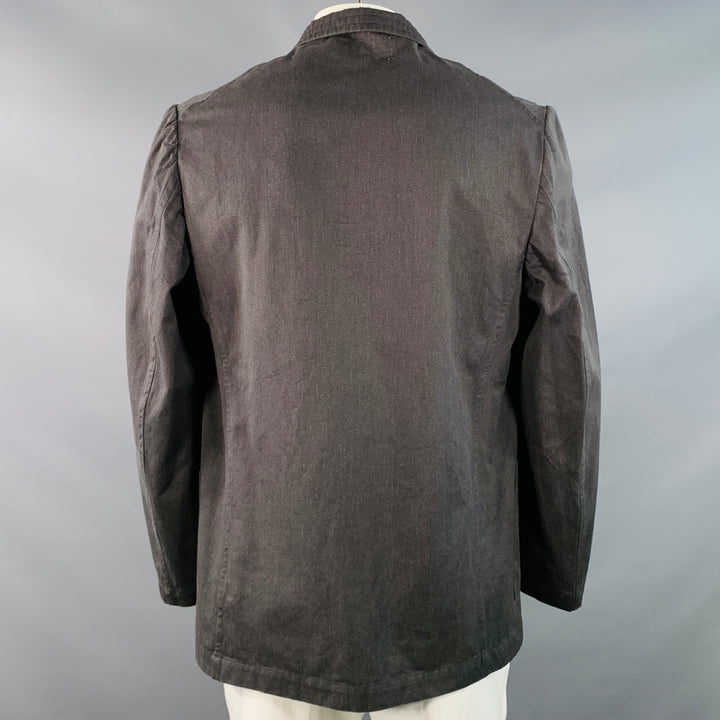 COMME des GARCONS SHIRT Size L Charcoal Grey Cotton Blend Twill Notch Lapel Jacket