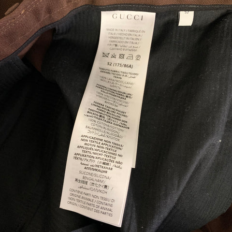 GUCCI Size 36 Brown Wool Zip Up Dress Pants