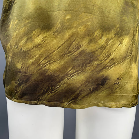 DRIES VAN NOTEN Size M Yellow Olive Tiger Short Sleeve Shirt