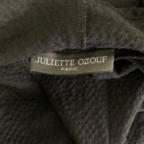 JULIETTE OZOUF Size M Black Wool Blend Textured Knee Length Dress