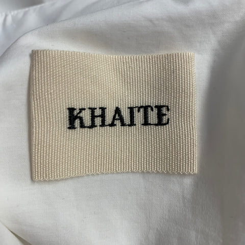 KHAITE Size XS White Cotton Oversized Two Pockets Blouse