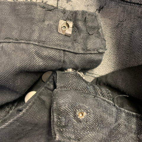 DIOR HOMME Size 32 Black Distressed Cotton Button Fly Jeans