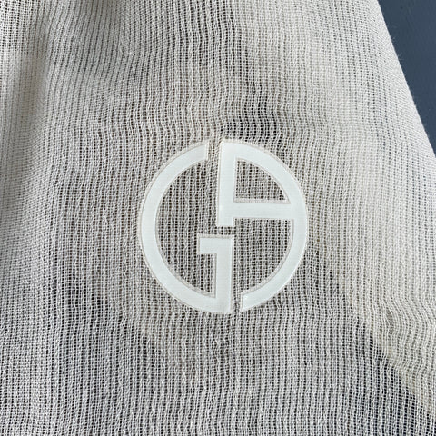 GIORGIO ARMANI Beige Taupe Ombre Wool Blend Scarf