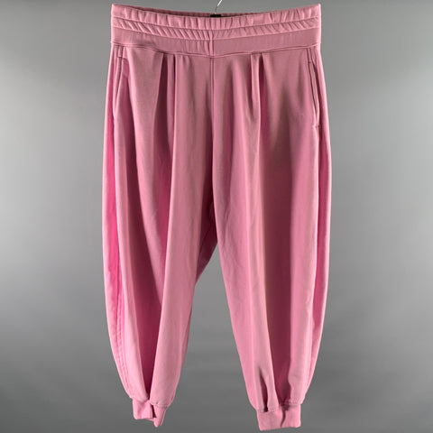 SEBASTIEN AMI Size XL Pink Cotton Blend Pleated Sweatpants