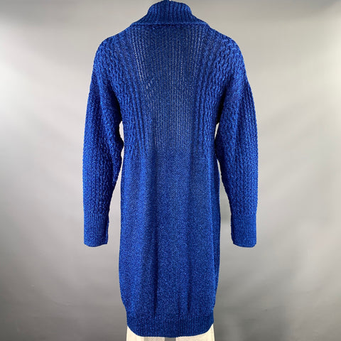 GANRYU AD2012 Size XL Blue Metallic Polyester Knit Coat