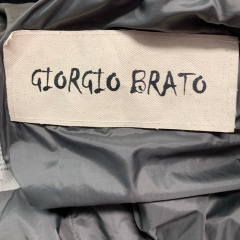 GIORGIO BRATO Taille 6 Veste zippée en cuir gris en détresse
