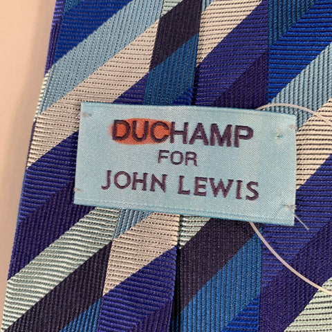 DUCHAMP Navy Blue Stripe Silk Tie