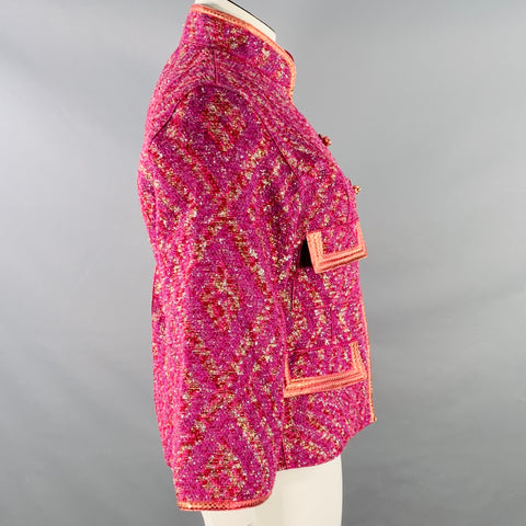 LOUIS VUITTON Size 10 Purple Fuchsia Cotton Blend Jacket Blazer