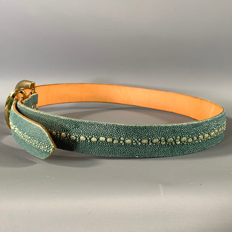VAN AMBURG Size 30 Mint Cream Skingray Leather Belt