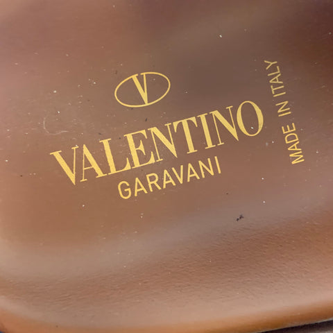 VALENTINO GARAVANI Size 9 Brown Solid Leather Slip On Sandals
