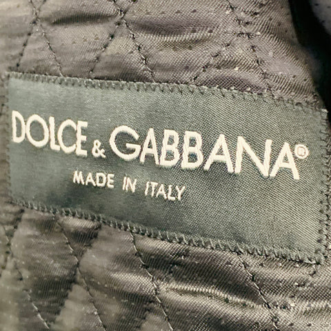 DOLCE & GABBANA SS15 Size 44 Green Black Silk Cotton Cropped Matador Sport Coat