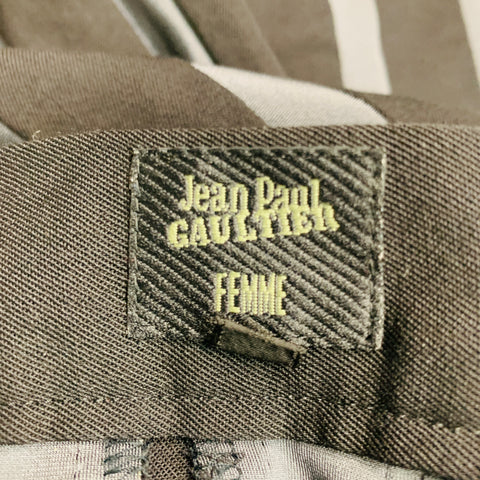JEAN PAUL GAULTIER Size 4 Black Grey Stripe Pencil Skirt