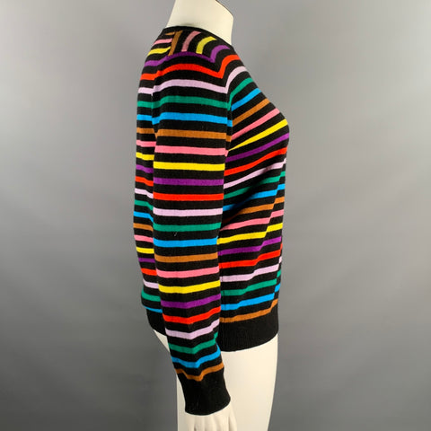 CHINTI AND PARKER Size L Black Multi Color Cashmere Stripe Pullover  Womens
