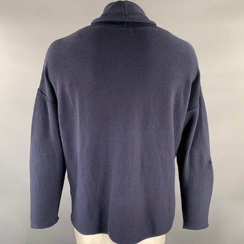 JOHN ELLIOTT Size XL Navy Knit Cotton Cape Cardigan