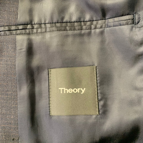 THEORY Size 42 Navy Heather Wool Blend Notch Lapel Suit