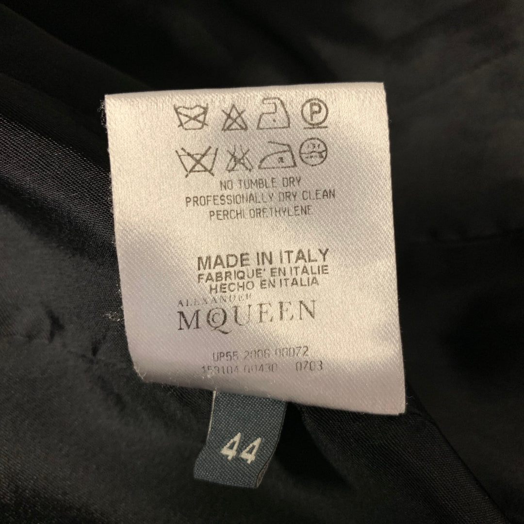 ALEXANDER MCQUEEN Size M Grey Polyethylene Solid Double Breasted Coat