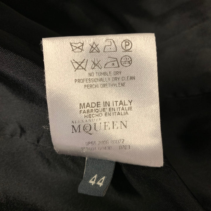 ALEXANDER MCQUEEN Size M Grey Polyethylene Solid Double Breasted Coat