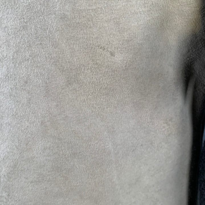 MAISON MARGIELA Size 42 Grey Stone Mixed Fabrics Wool Suede Collarless Jacket