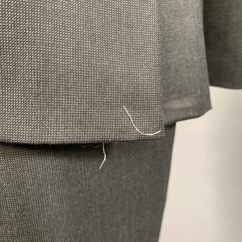 NEIMAN MARCUS Costume en laine vierge gris anthracite texturé taille 40