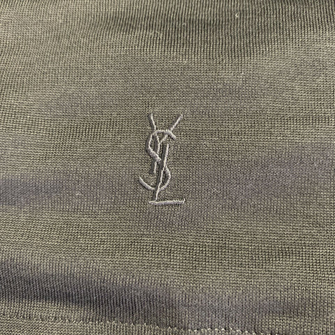 SAINT LAURENT Size M Black Viscose V-Neck Blouse