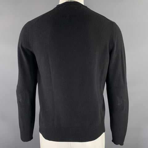 COMME des GARCONS SHIRT Size S Black Multi-Color Knitted Wool Crew-Neck Pullover