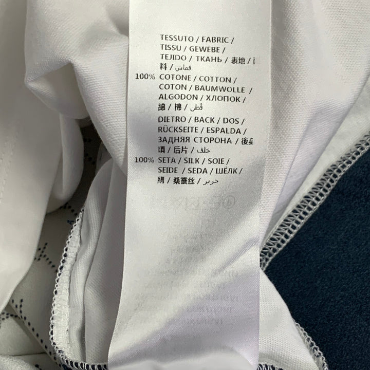 STELLA McCARTNEY Size L White Burgundy Navy Cotton Logo Pullover