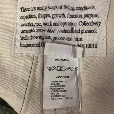 ENGINEERED GARMENTS Size 32 Green Khaki Cotton Military Casual Pants
