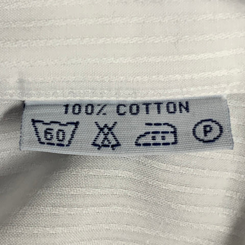 BRIONI Size L White Stripe Cotton Button Up Long Sleeve Shirt