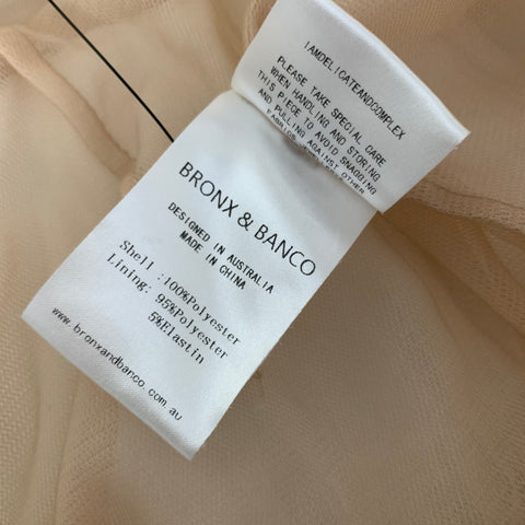 BRONX & BANCO Size 4 White Polyester Strapless Knee Length Gown Evening Dress