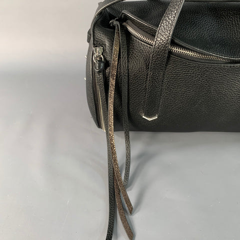 BOTKIER Black Pebble Grain Cowhide Leather Crossbody Handbag