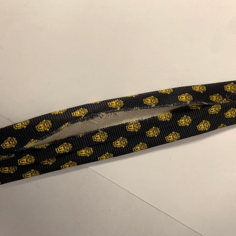 GIANNI VERSACE Blue Gold Squares Silk Tie